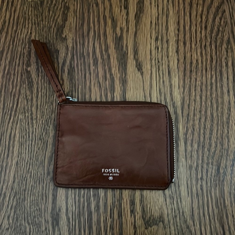 Fossil brown leather small wallet